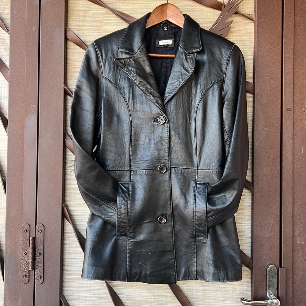 Charlotte Russe GENUINE LEATHER Black Jacket